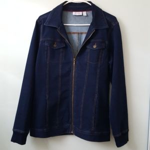 Denim & Co. Comfy Knit Denim Zip-Front Jean Jacket